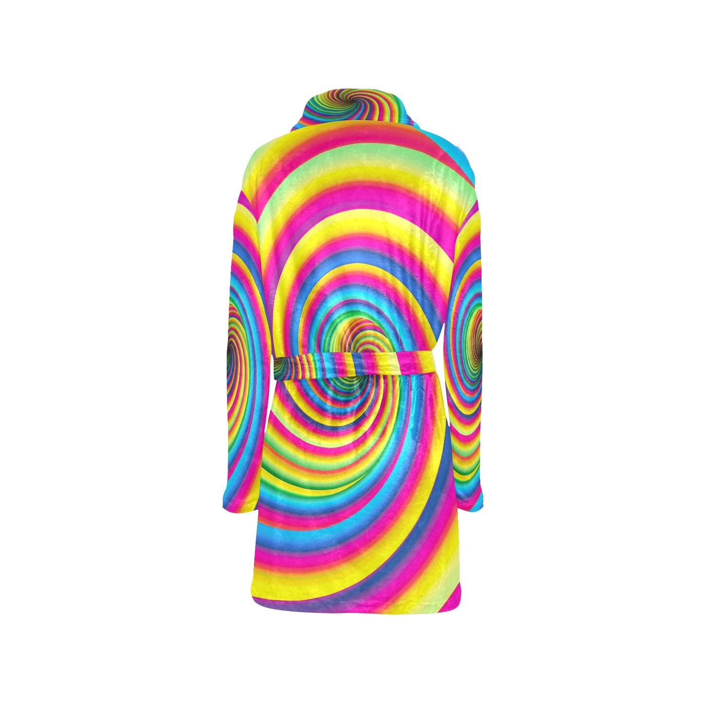 Vortex Twist Swirl Rainbow Design Women's Fleece Robe