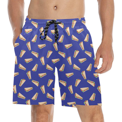 Sandwich Print Design LKS303 Men's Swim Trunks Beach Shorts