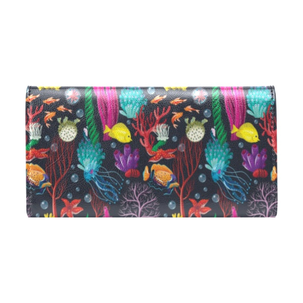 Underwater Cute Print Design LKS303 Women's Trifold Wallet