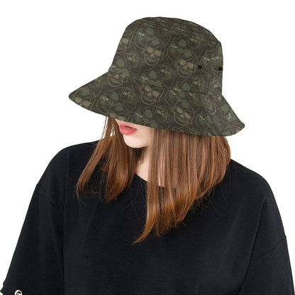 Skull Camo Style Print Design LKS308 Unisex Bucket Hat