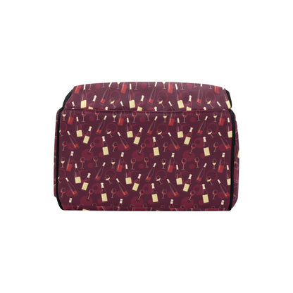 Wine Themed Print Design LKS302 Diaper Bag Backpack