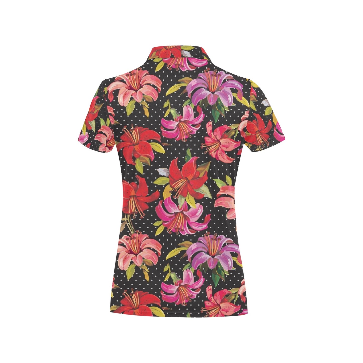Lily Pattern Print Design LY012 Women's Polo Shirt