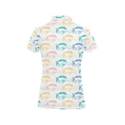 Armadillo Pattern Print Design 05 Women's Polo Shirt