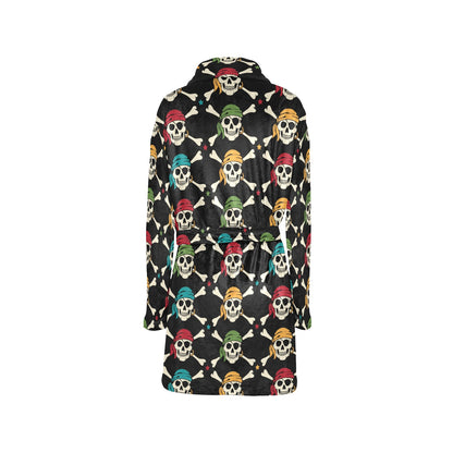 Pirate Pattern Print Design A01 Women's Fleece Robe