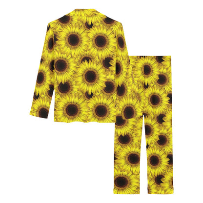 Sunflower Pattern Print Design SF011 Women's Long Pajama Set