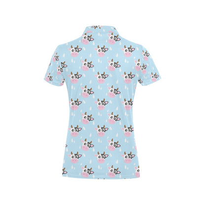 Cow Pattern Print Design 07 Women's Polo Shirt