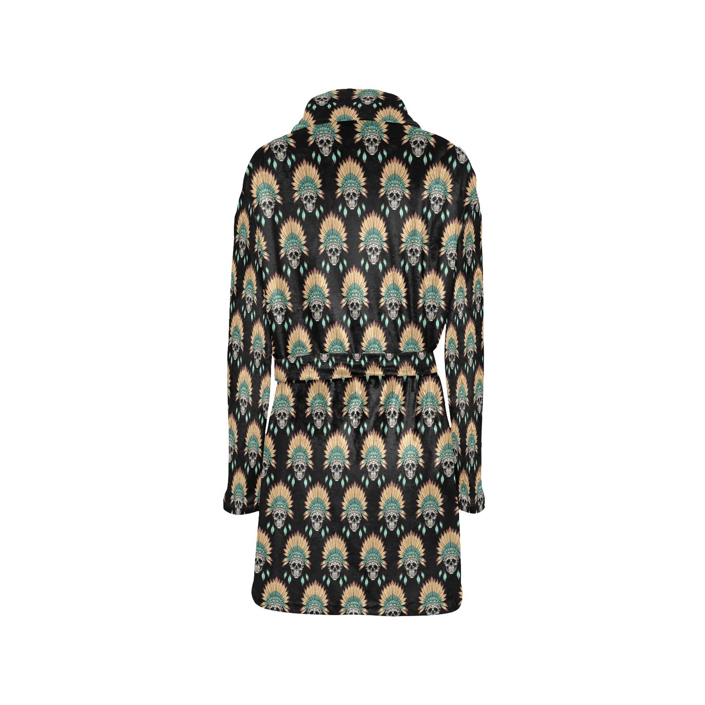 American indian Skull Pattern Women's Fleece Robe