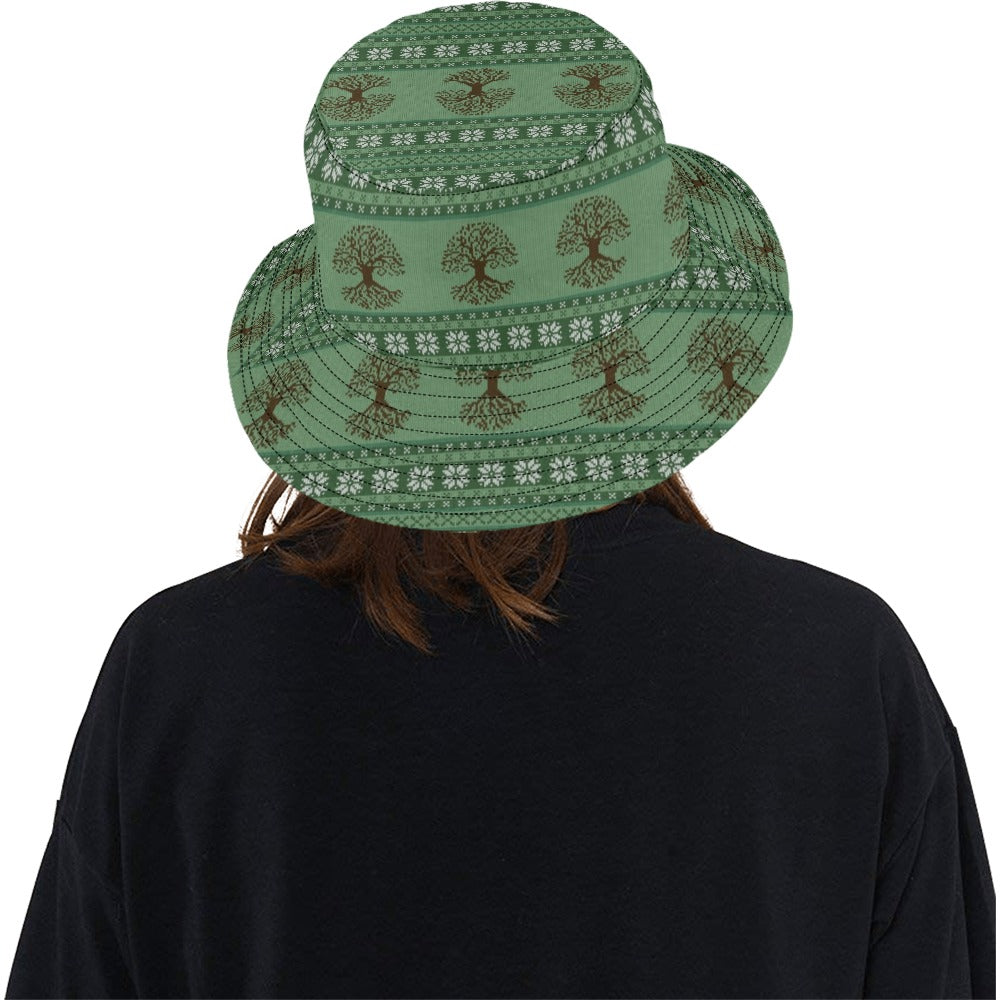 Tree Of Life Knit Style Print Design LKS301 Unisex Bucket Hat