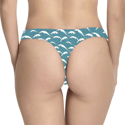 Surf Wave Tribal Design Women's Thongs