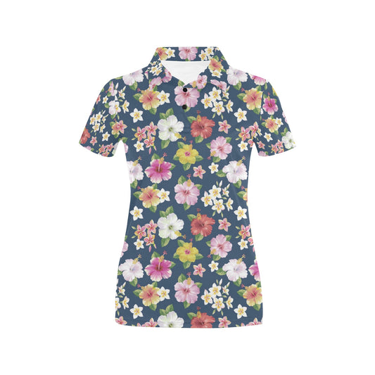 Hibiscus Sweet Print Design LKS304 Women's Polo Shirt