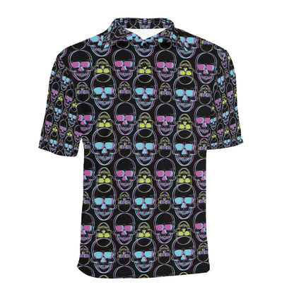 Skull 3D Colorful Print Design LKS309 Men Polo Shirt