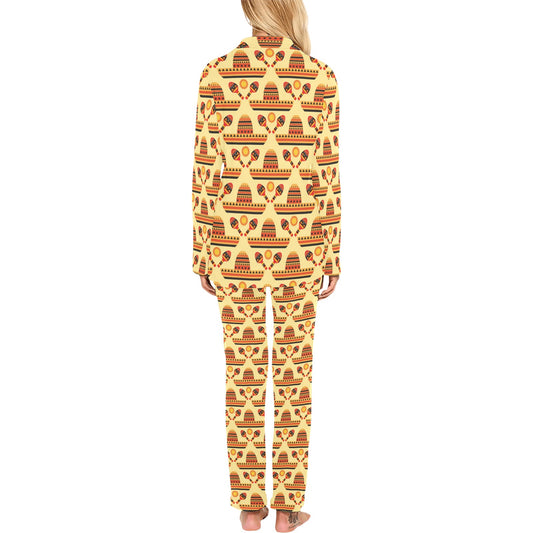 Maracas Print Design LKS403 Women's Long Pajama Set
