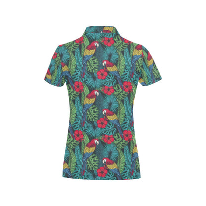 Parrot Pattern Print Design A05 Women's Polo Shirt