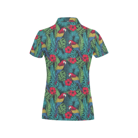 Parrot Pattern Print Design A05 Women's Polo Shirt