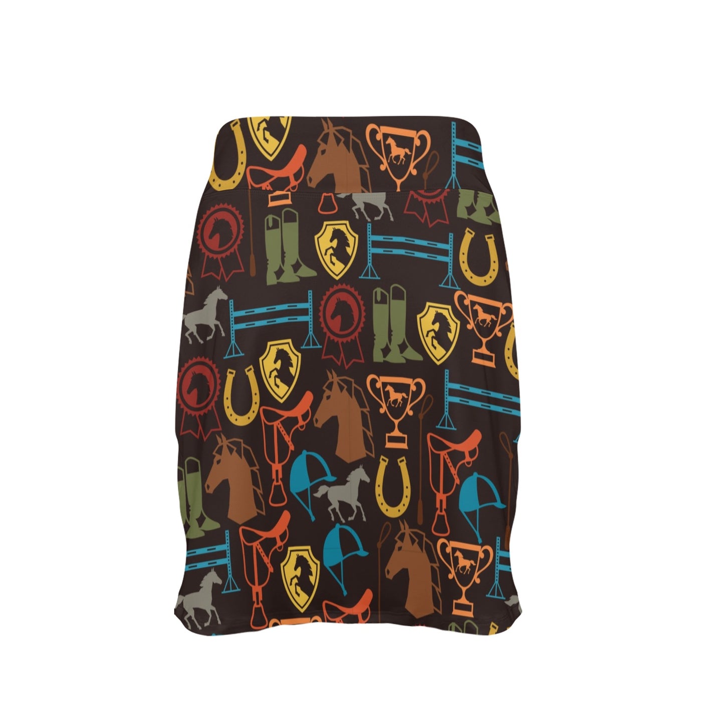 Equestrian Equipment Horse Colorful Women's Golf Skirt with Pocket