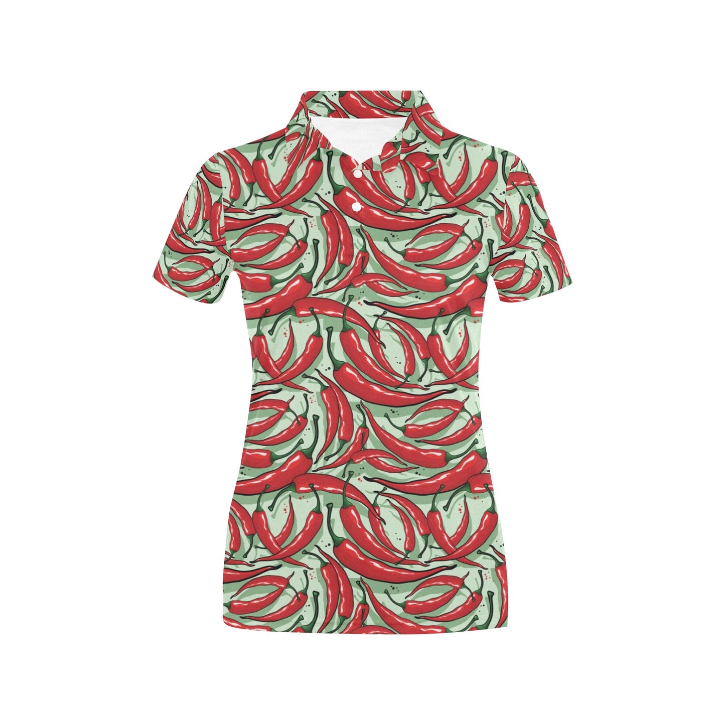 Chilli Pepper Pattern Print Design 04 Women's Polo Shirt