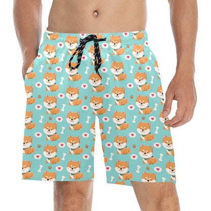 Shiba Inu Print Design LKS3013 Men's Swim Trunks Beach Shorts