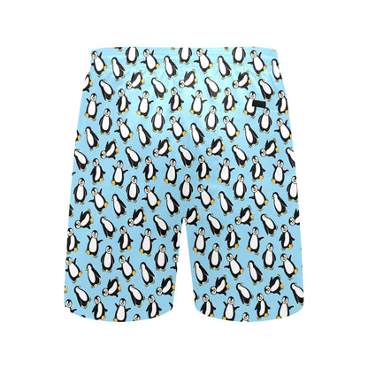 Penguin Happy Print Men's Swim Trunks Beach Shorts