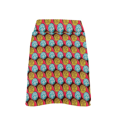 African Fashion Print Pattern 17" Golf & Pickleball Skort with Pockets