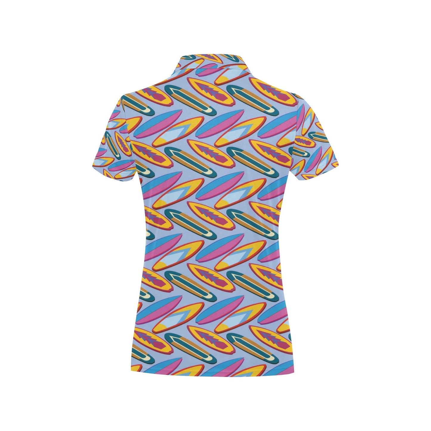 Surfboard Pattern Print Design LKS303 Women's Polo Shirt