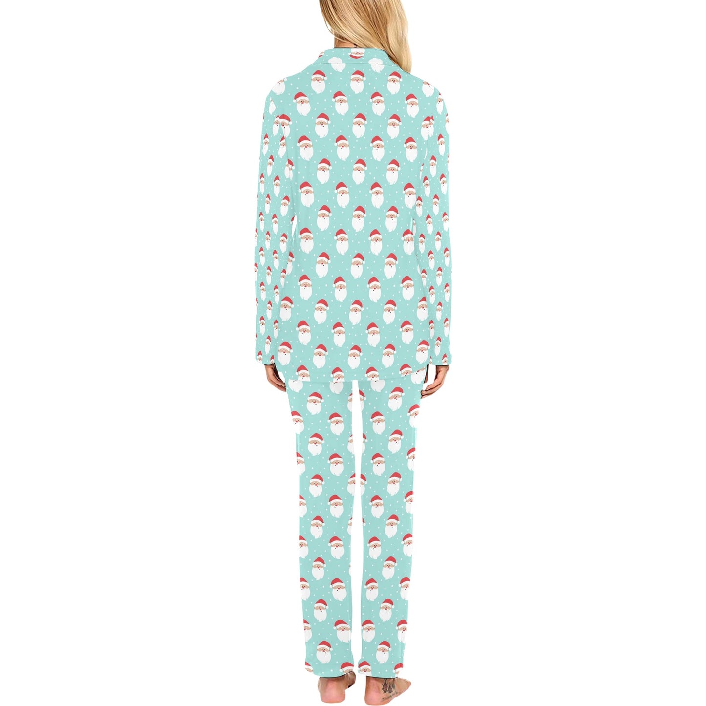 Santa Print Design LKS308 Women's Long Pajama Set