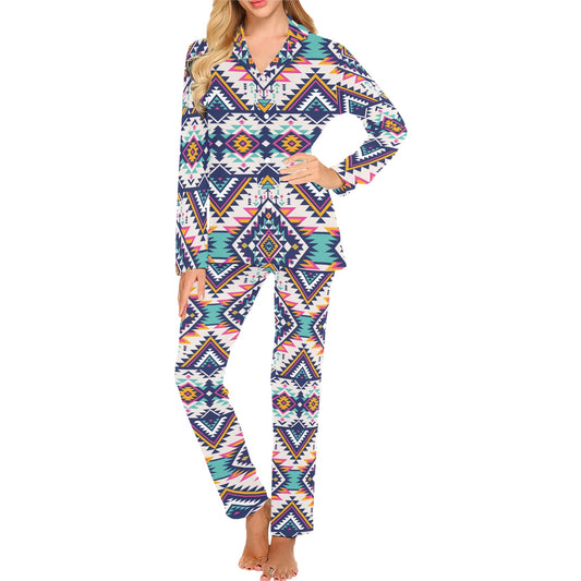 Tribal Aztec native american Women's Long Pajama Set