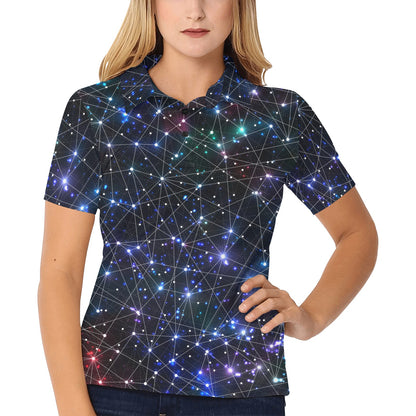 Cosmic Pattern Print Design 01 Women's Polo Shirt