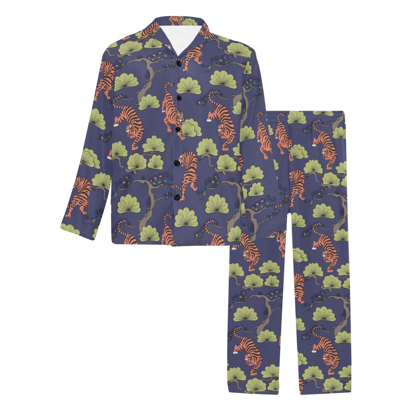 Tiger Pattern Japan Style Men's Long Pajama Set