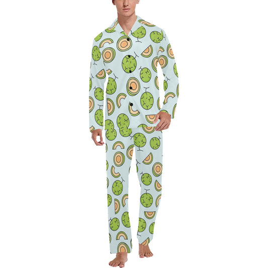 Cantaloupe Pattern Print Design 02 Men's Long Pajama Set