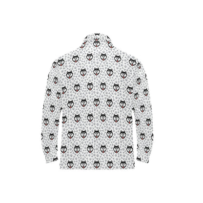 Siberian Huskies Print Design LKS305 Long Sleeve Polo Shirt For Men's