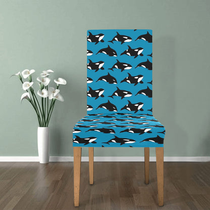 Whale Print Design LKS304 Dining Chair Slipcover