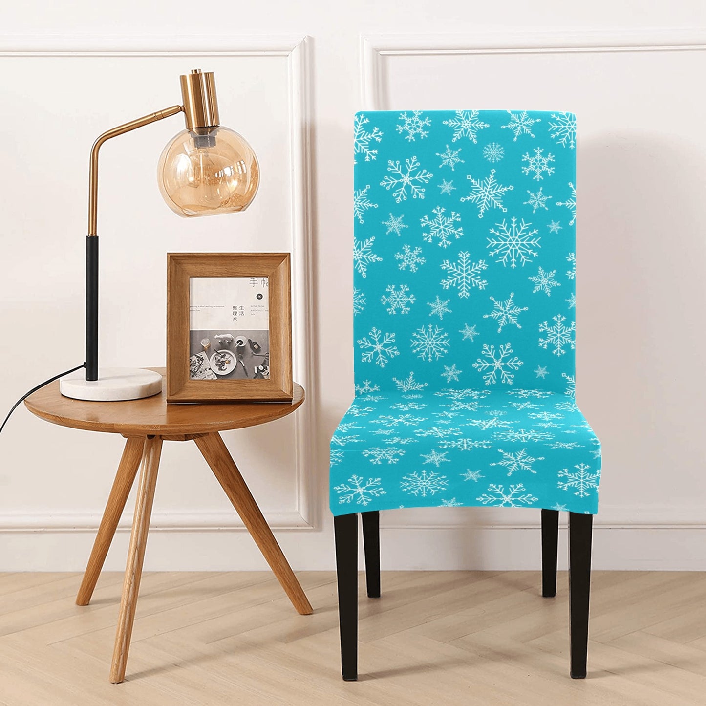Snowflake Print Design LKS304 Dining Chair Slipcover