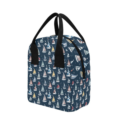 Sailboat Print Design LKS306 Insulated Lunch Bag