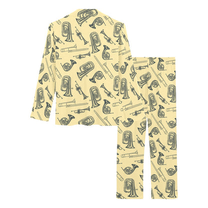 Tuba Pattern Print Design 01 Women's Long Pajama Set