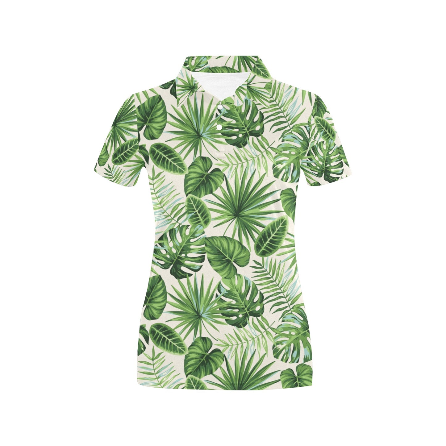 Palm Leaf Pattern Print Design A01 Women's Polo Shirt