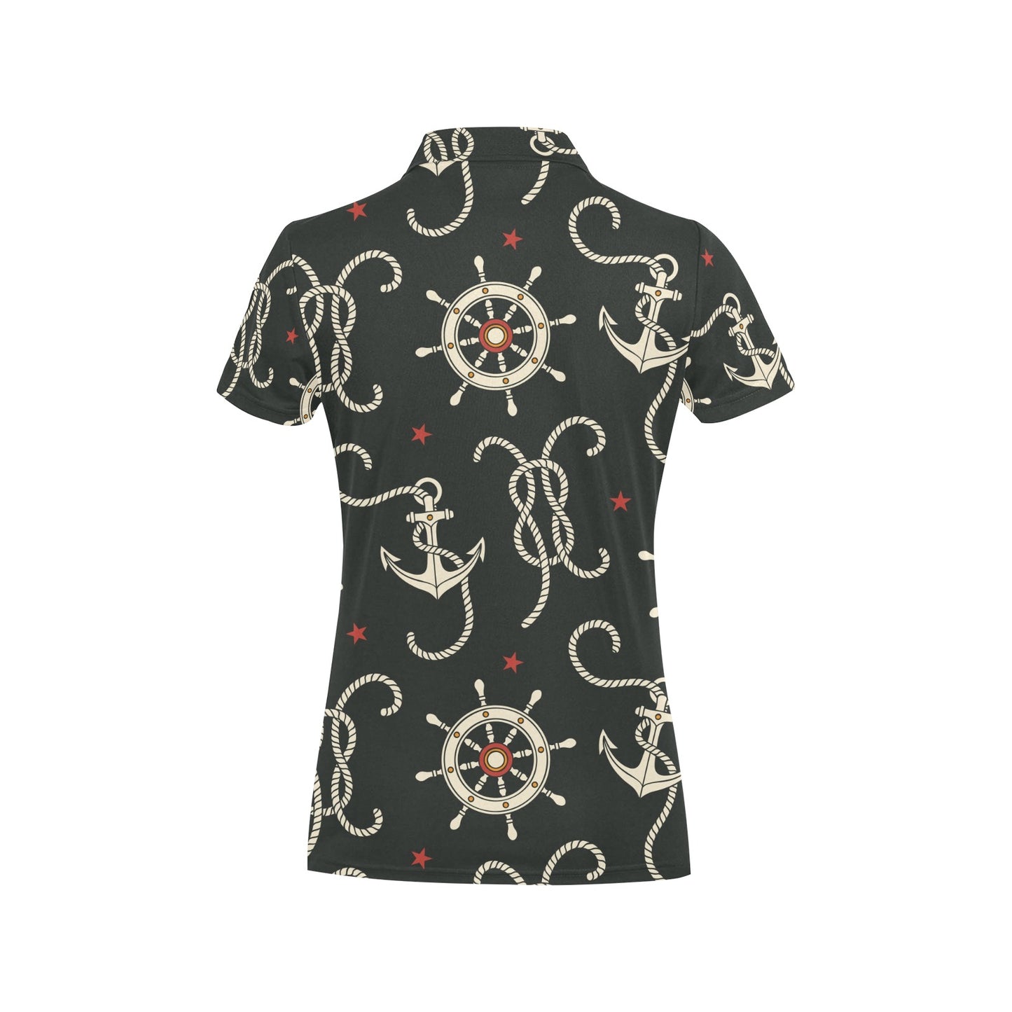 Nautical Anchor Pattern Women's Polo Shirt