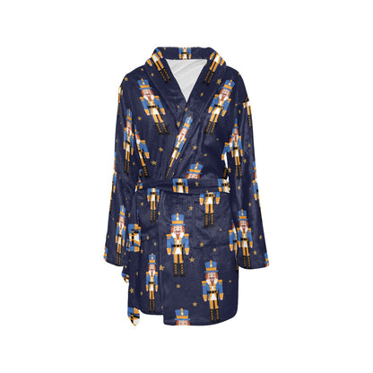 Nutcracker Pattern Print Design A04 Women's Fleece Robe