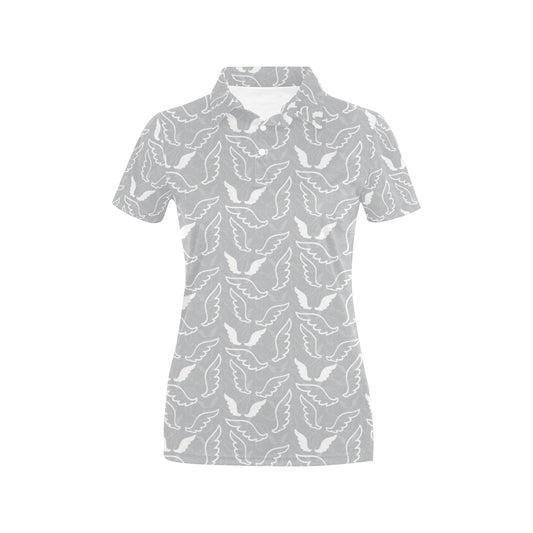 Angel Wings Pattern Print Design 01 Women's Polo Shirt