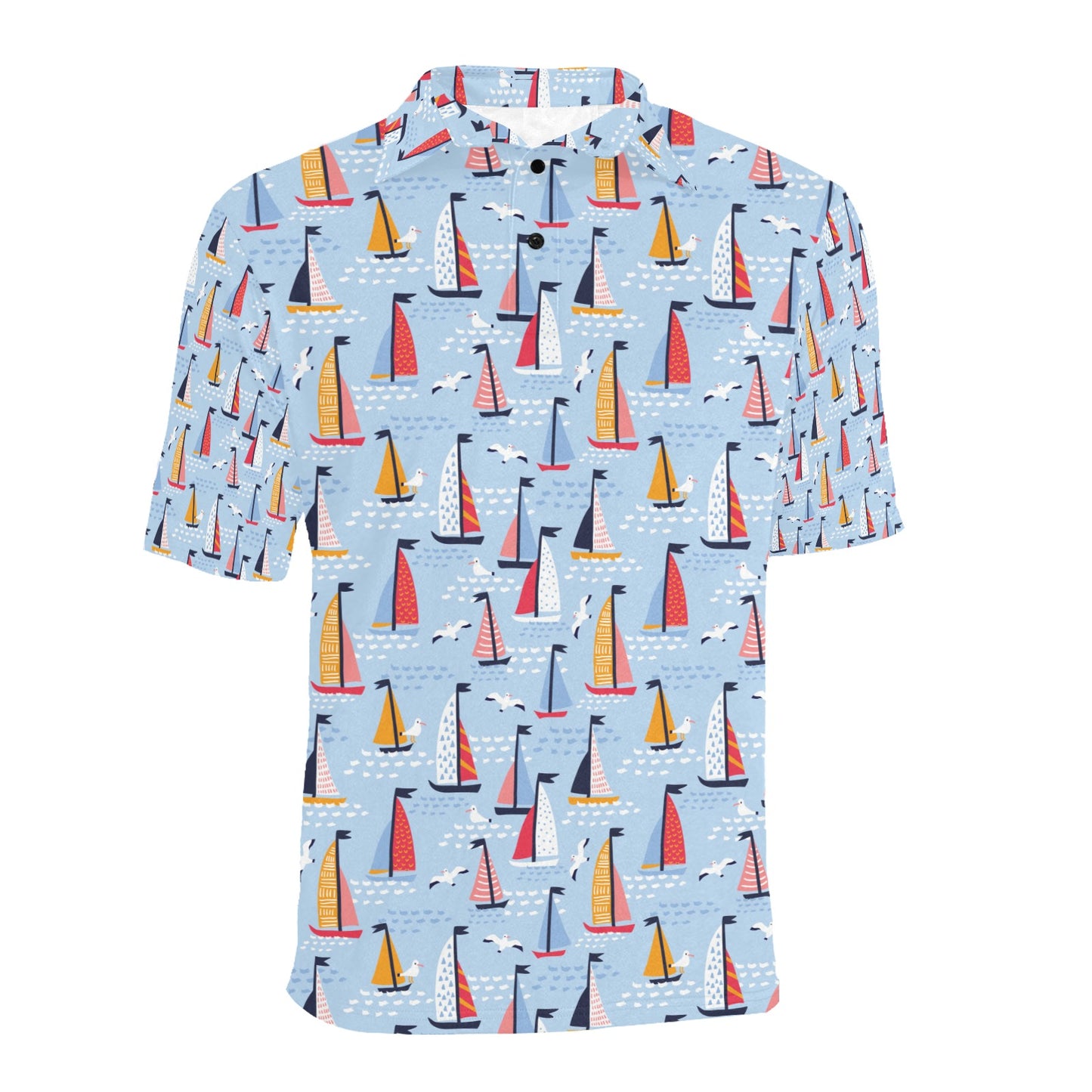 Sailboat Print Design LKS304 Men Polo Shirt