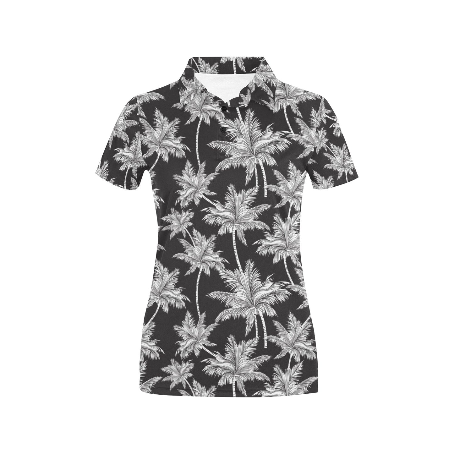 Palm Tree Pattern Print Design PT03 Women's Polo Shirt