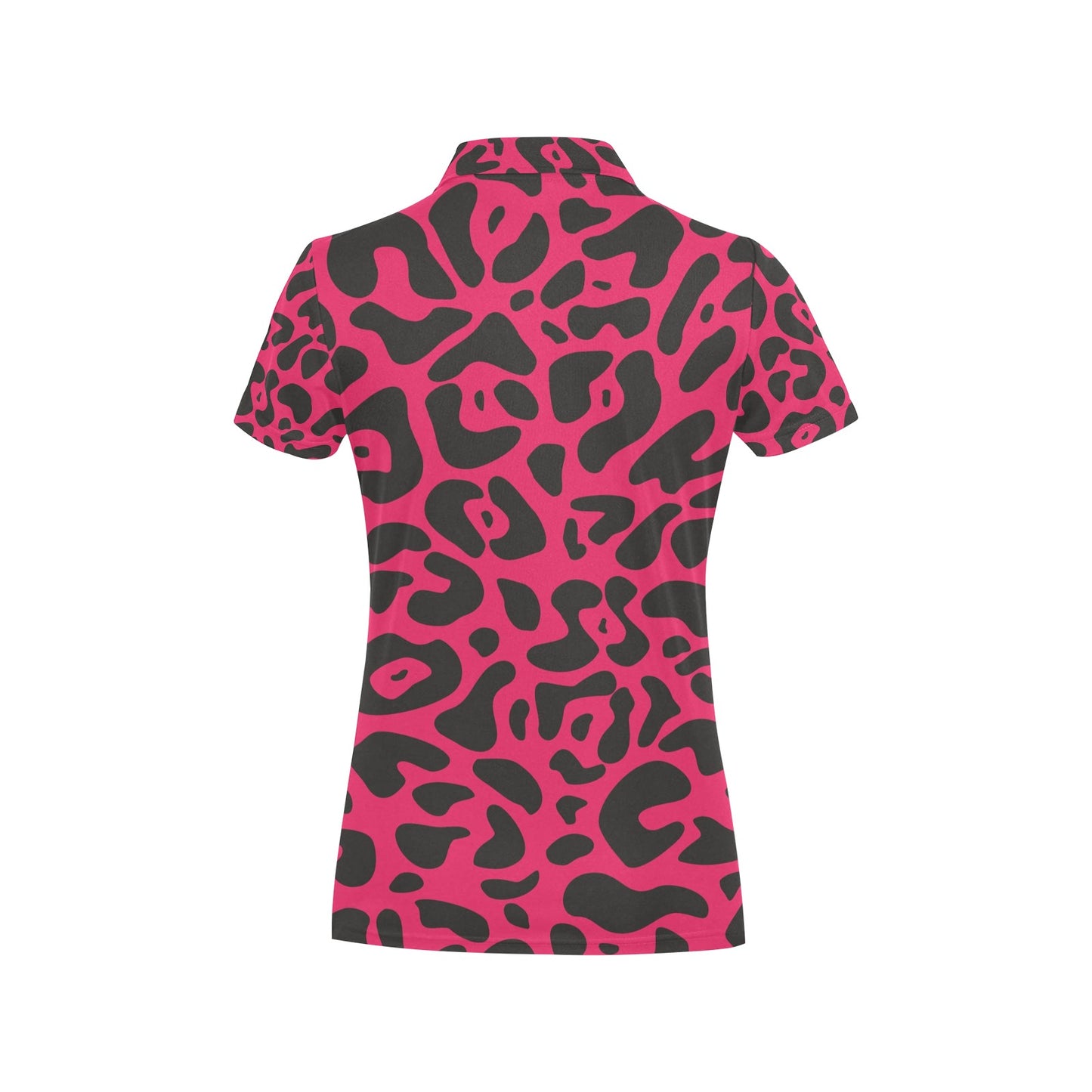 Cheetah Pink Print Pattern Women's Polo Shirt