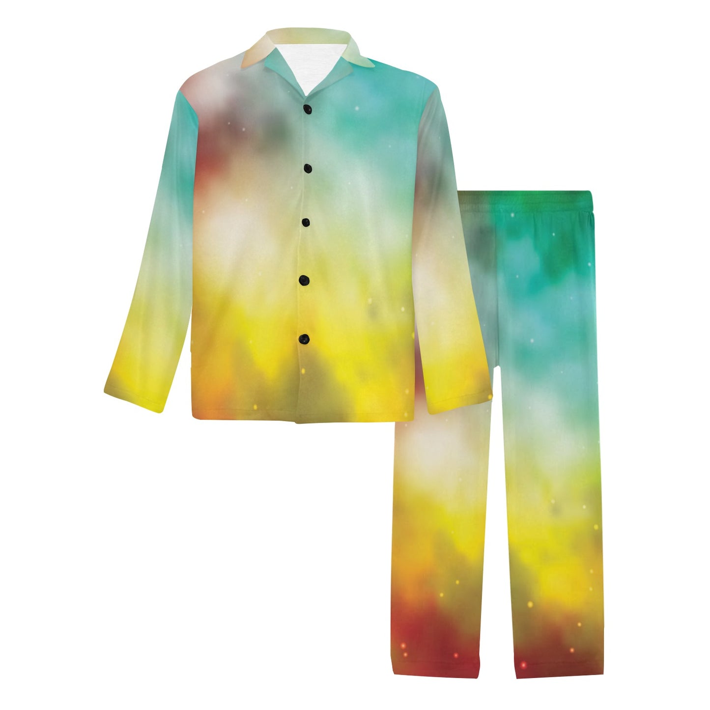 Nebula Pattern Print Design A04 Men's Long Pajama Set