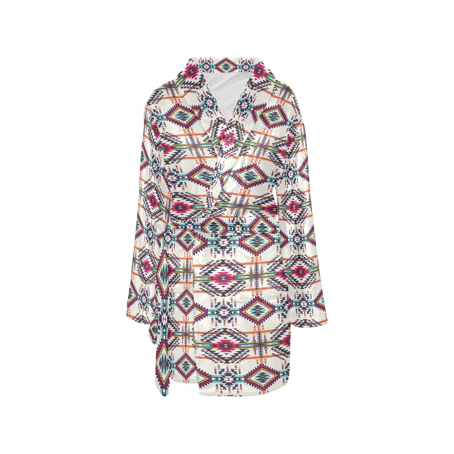 Indian Navajo Art Themed Design Print Women's Fleece Robe
