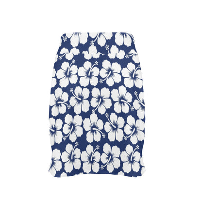 Hibiscus Blue Hawaiian Flower Pattern 17" Golf & Pickleball Skort with Pockets