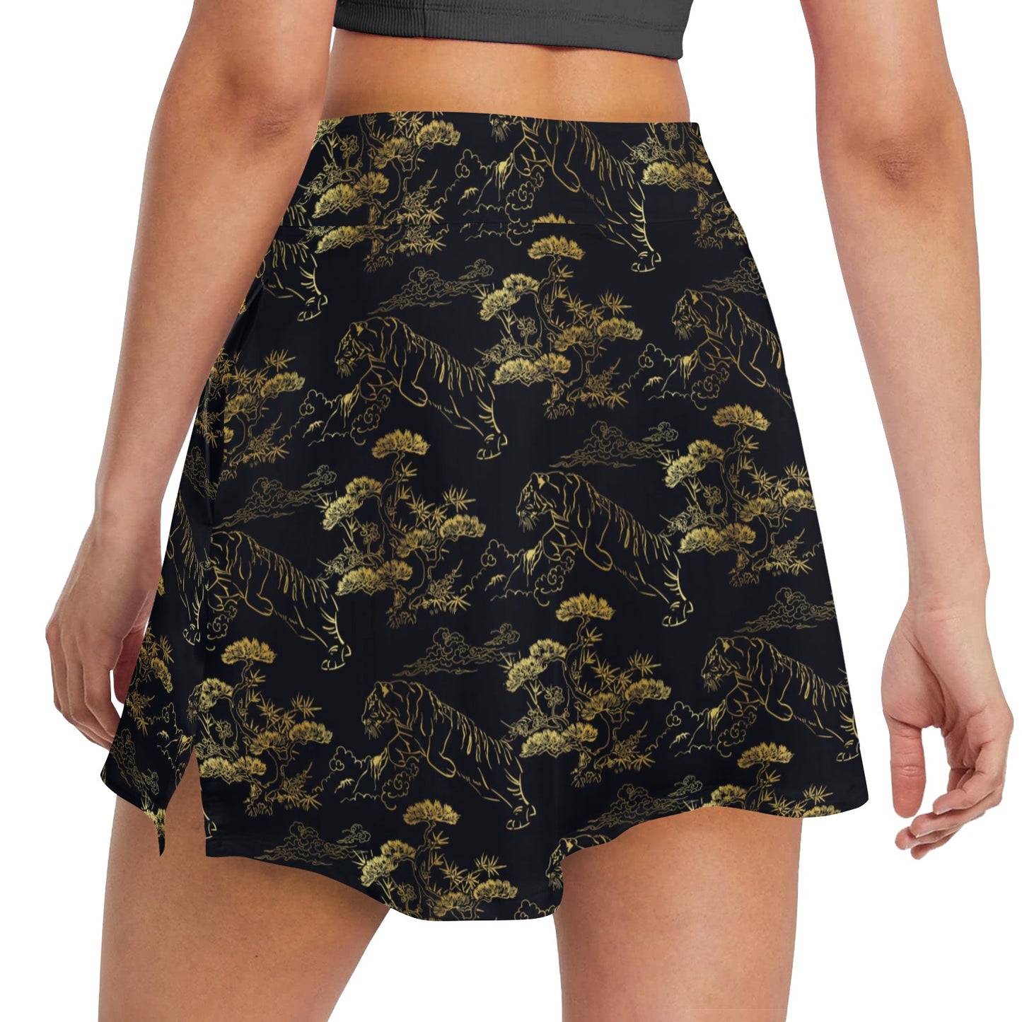 Tiger Japan Style Print Design LKS305 17" Golf & Pickleball Skort with Pockets