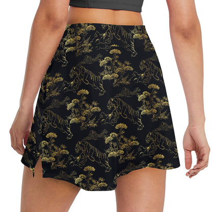 Tiger Japan Style Print Design LKS305 17" Golf & Pickleball Skort with Pockets