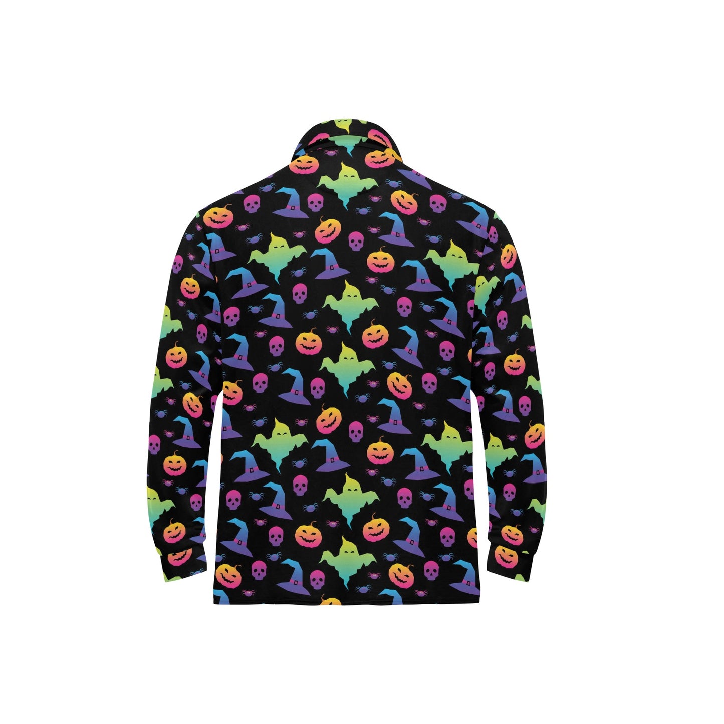 Halloween Print Design LKS404 Long Sleeve Polo Shirt For Men's