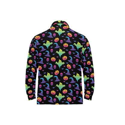 Halloween Print Design LKS404 Long Sleeve Polo Shirt For Men's