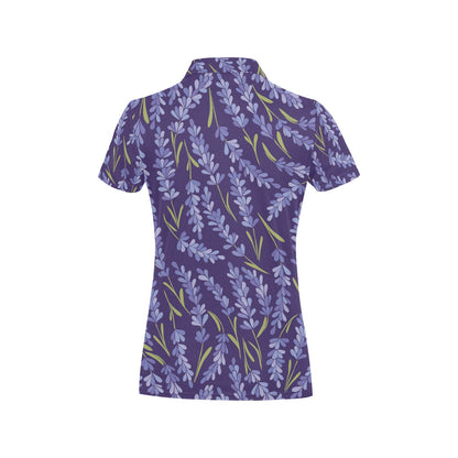 Lavender Pattern Print Design 03 Women's Polo Shirt