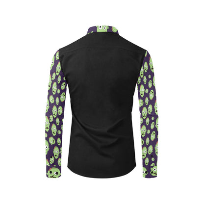 Zombie Print Design LKS303 Men's Long Sleeve Dress Shirt